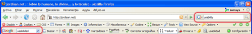 Búsqueda en Google, en la barra de herramientas incorporada de Firefox y en la Google toolbar